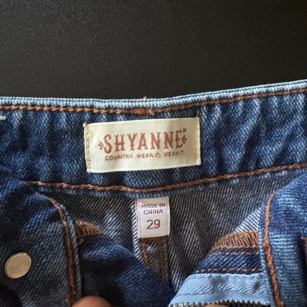 Cotton denim midrise cutoff shorts Shyann frayed raw hem cowboy western size 29 - Picture 4 of 9